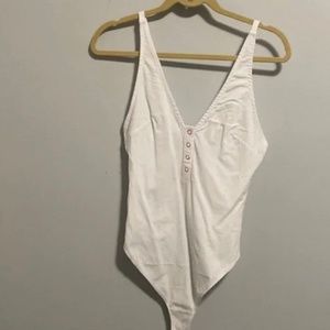 Free People White Bodysuit tank
